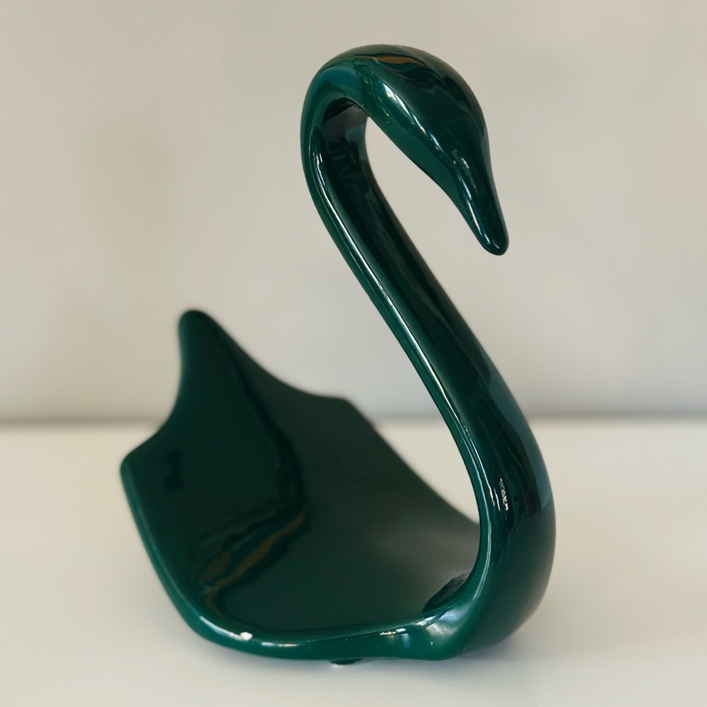 GREEN SALE 🍀 Dark green ceramic swan - Picture 5 of 12